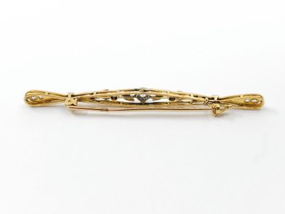 French WORK 
Charming brooch in two-tone...