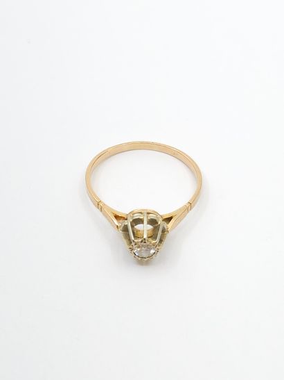 RING in yellow gold 750° set with a diamond...