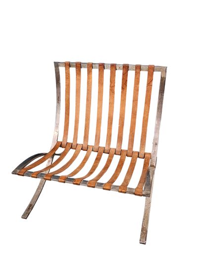 MIES VAN DER ROHE Barcelona 
Metal armchair...