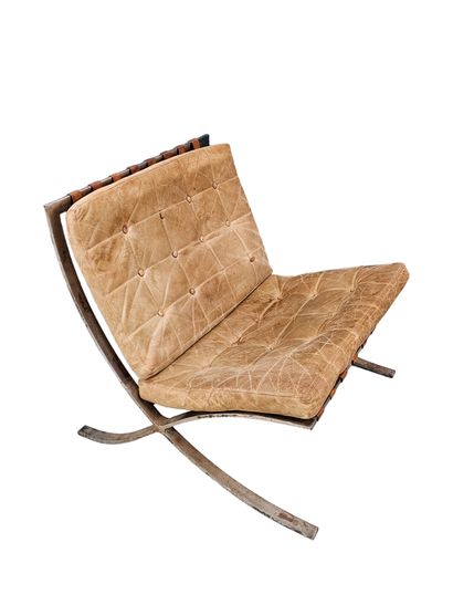 MIES VAN DER ROHE Barcelona 
Metal armchair...