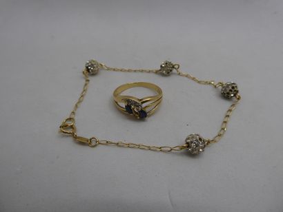 1 Bague Or 18kt et pierres 2,28 g 1 Bracelet...