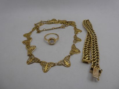 1 Bague Or 18kt et pierre 2,28g 1 Bracelet...