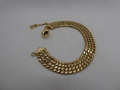 1 Bracelet Or 14kt 15,90g maille plate d...