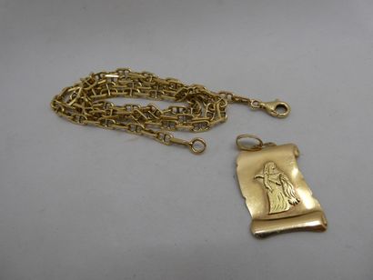 1 Chaîne Or 18kt 22,74g maille marine 1 Pendentif...