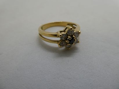 1 Ring 18kt gold and stones 3.54g finger...