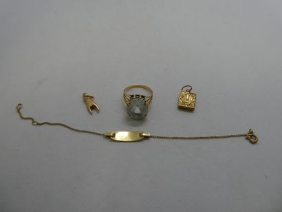 1 Ring 18kt Gold and stone 4,58g 1 Bracelet...