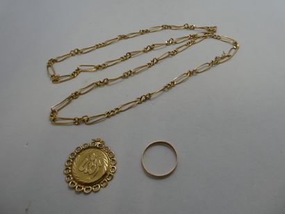 1 Chain 18kt Gold 28,78g 1 Wedding Ring 18kt...