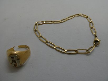 1 Ring Gold 2 tones 18kt 4,89g cut 1 Bracelet...