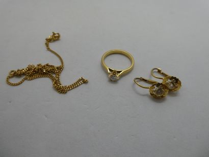 1 Ring 18kt gold and diamond 3,46g 1 Pair...