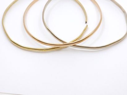 BRACELET jonc trois ors 750° 
Poids : 17,28...