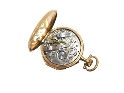 MONTRE DE GOUSSET en or jaune 750°, cadran...