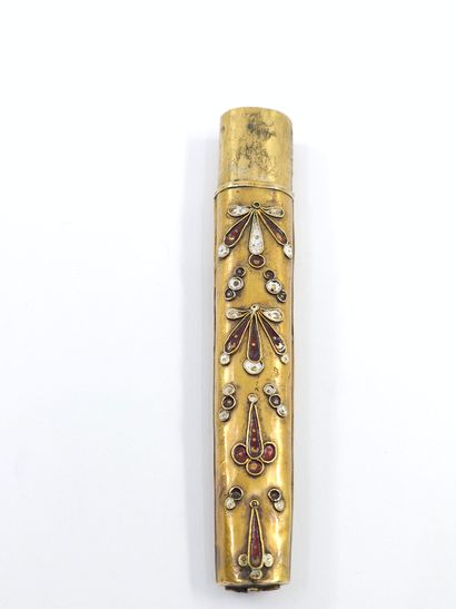 ETUI à billets doux en or 750° à décor en...