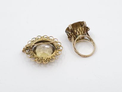 PENDENTIF faisant broche en or jaune 14kt...