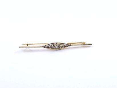 BROCHE barette en or deux tons ornées de...