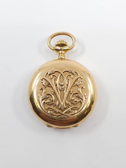 OMEGA 
Montre savonnette en or jaune 750°,...