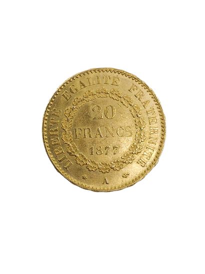 UNE PIECE en or de 20 Francs au au génie...