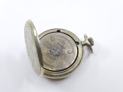 HEBDOMAS
Montre de gousset en métal argenté,...