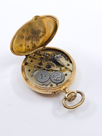 MONTRE de gousset en or jaune 750°, double...