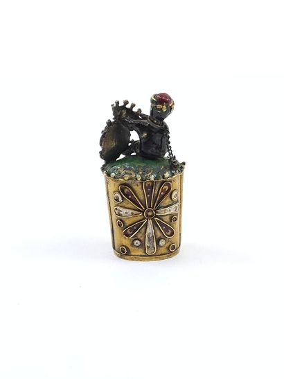 ETUI à billets doux en or 750° à décor en...