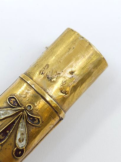 ETUI à billets doux en or 750° à décor en...