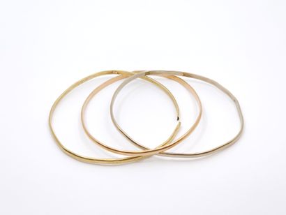 BRACELET jonc trois ors 750° 
Poids : 17,28...