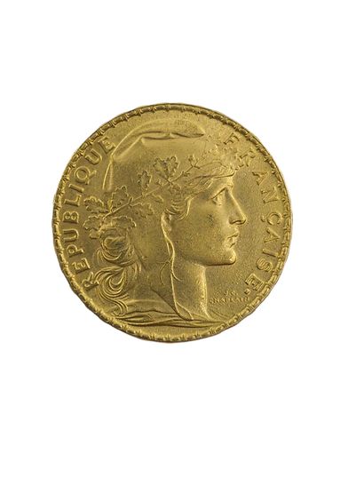 PIECE en or 20 Francs coq 1908
Poids : 6.4...