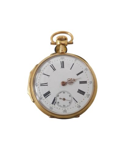 MONTRE DE GOUSSET en or jaune 750°, cadran...