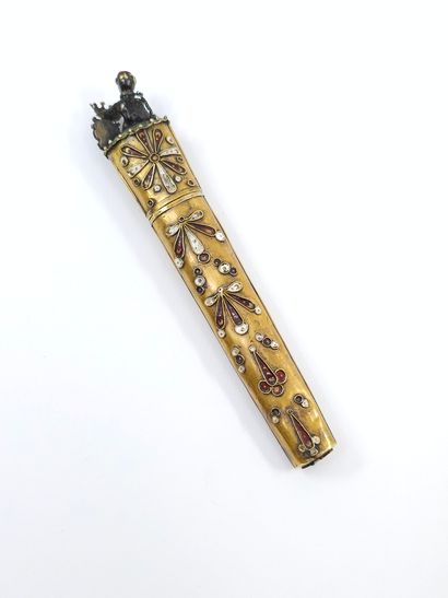 ETUI à billets doux en or 750° à décor en...
