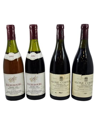 Set of eight bottles including
alox corton...