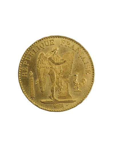 UNE PIECE en or de 20 Francs au au génie...