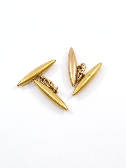 PAIRE DE BOUTONS DE MANCHETTES en or jaune...