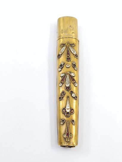 ETUI à billets doux en or 750° à décor en...