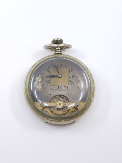 HEBDOMAS
Montre de gousset en métal argenté,...