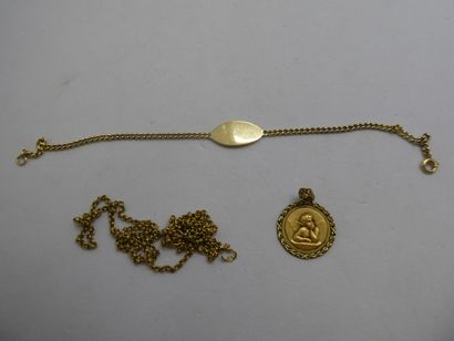 1 Bracelet Or 18kt 2,25g 1 Pendentif Or 18kt...