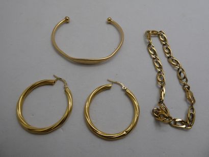 2 Bracelets Or 18kt 17,54g 1 Paire boucles...