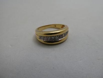 1 Bague Or 18kt et diamants 3,75g tour de...