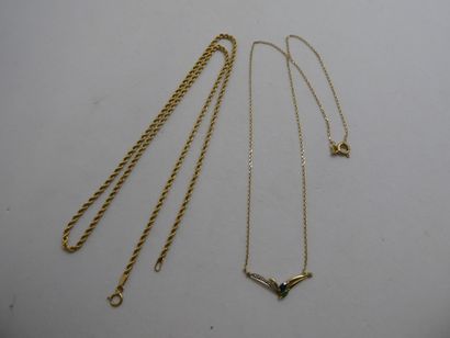 1 Collier Or 18kt et pierres 2 couleurs 2,45...