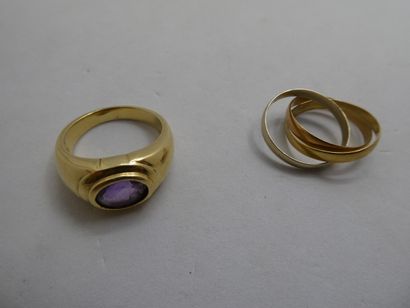 1 Bague Or 18kt et pierre 10,70 g TDD:57...