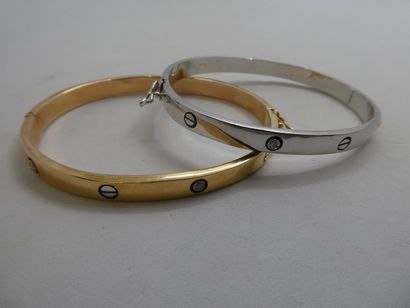 1 Bracelet Or 2 tons et pierres 18kt 8,80g...