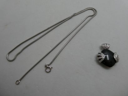 1 Chaîne Or gris 18kt 4,67g 1 Pendentif Or...
