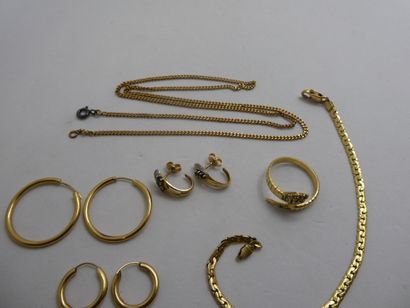 1 Bague Or 18kt et pierres 4,43g 1 Bracelet...