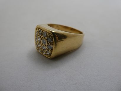 1 Bague Or 18kt et diamants 9,32g tour de...