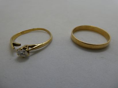 1 Bague Or 18kt et pierre 2,09g cassée 1...