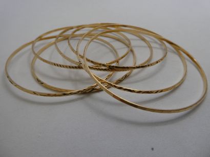 7 Bracelets Or 18kt 40,82g