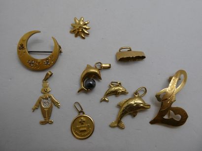 2 Broches Or 18kt 3,52g dont 1 avec perles...