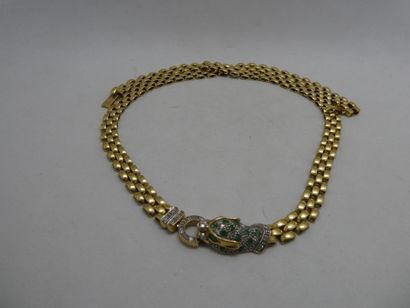 1 Collier Or 18kt diamants et pierres 27...