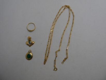 2 Pendentifs Or 18kt et pierres 5,12 g 1...