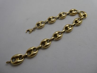1 Bracelet Or 18kt 22,63g maille grain de...