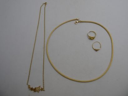 1 Bague Or 18kt 1,17 g déteriorée 1 Collier...