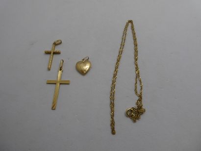 1 Pendentif Or 18kt 0,46g 1 Chaîne Or 18kt...